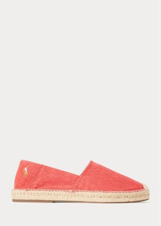 Alpargatas Ralph Lauren Cevio de lona lavada para hombre en color rojo