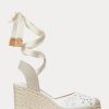Alpargatas Ralph Lauren de piel napa con ojales y diseño paislee para mujer en color blanco Alpargatas Ralph Lauren de piel napa con ojales y diseño paislee para mujer en color blanco
