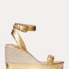 Alpargatas Ralph Lauren Hilarie de piel metalizada doradas para mujer Alpargatas Ralph Lauren Hilarie de piel metalizada doradas para mujer
