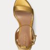 Alpargatas Ralph Lauren Hilarie de piel metalizada doradas para mujer Alpargatas Ralph Lauren Hilarie de piel metalizada doradas para mujer