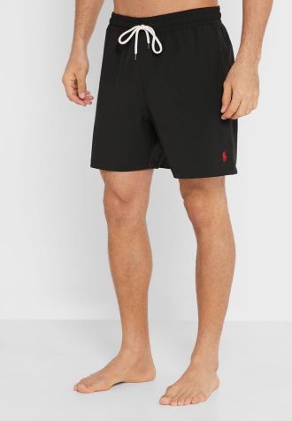 Bañador corto con cordón Ralph Lauren para hombre, color negro