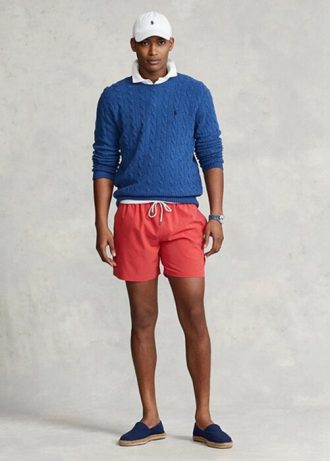 Bañador corto Ralph Lauren Traveller para hombre en color naranja