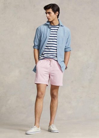 Bañador Ralph Lauren Traveller rosa para hombre