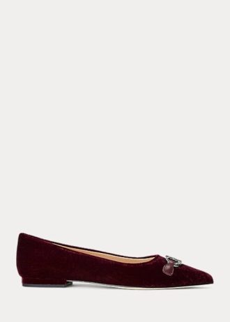 Bailarinas de terciopelo Ralph Lauren Lilah en color burdeos para mujer Bailarinas de terciopelo Ralph Lauren Lilah en color burdeos para mujer