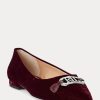 Bailarinas de terciopelo Ralph Lauren Lilah en color burdeos para mujer