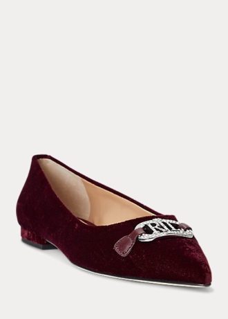 Bailarinas de terciopelo Ralph Lauren Lilah en color burdeos para mujer Bailarinas de terciopelo Ralph Lauren Lilah en color burdeos para mujer
