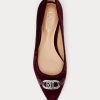 Bailarinas de terciopelo Ralph Lauren Lilah en color burdeos para mujer