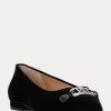 Bailarinas de terciopelo Ralph Lauren Lilah para mujer, color negro Bailarinas de terciopelo Ralph Lauren Lilah para mujer, color negro
