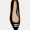 Bailarinas de terciopelo Ralph Lauren Lilah para mujer, color negro Bailarinas de terciopelo Ralph Lauren Lilah para mujer, color negro