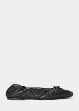 Bailarinas negras de piel de cordero acolchada Ralph Lauren para mujer Bailarinas negras de piel de cordero acolchada Ralph Lauren para mujer