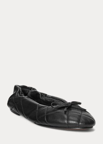 Bailarinas negras de piel de cordero acolchada Ralph Lauren para mujer Bailarinas negras de piel de cordero acolchada Ralph Lauren para mujer