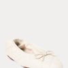 Bailarinas Ralph Lauren de piel de cordero acolchada color crema para mujer
