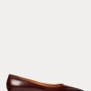 Bailarinas Ralph Lauren Kendrya de piel de becerro color marrón para mujer