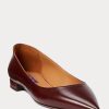 Bailarinas Ralph Lauren Kendrya de piel de becerro color marrón para mujer