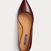 Bailarinas Ralph Lauren Kendrya de piel de becerro color marrón para mujer