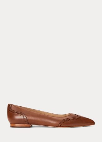 Bailarinas Ralph Lauren Loraine de piel bruñida color marrón para mujer Bailarinas Ralph Lauren Loraine de piel bruñida color marrón para mujer