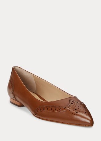 Bailarinas Ralph Lauren Loraine de piel bruñida color marrón para mujer Bailarinas Ralph Lauren Loraine de piel bruñida color marrón para mujer