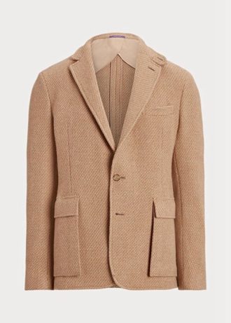 Blazer deportivo de sarga de lana texturizada Ralph Lauren Hadley para hombre, color marrón