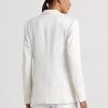 Blazers blancos de sarga de mezcla de lino Ralph Lauren para mujer
