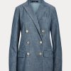 Blazers cruzados de Chambray de Ralph Lauren para mujer en azul Blazers cruzados de Chambray de Ralph Lauren para mujer en azul