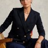 Blazers cruzados de punto Ralph Lauren para mujer en azul marino Blazers cruzados de punto Ralph Lauren para mujer en azul marino