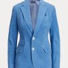 Blazers de ante de cordero Ralph Lauren azules para mujer