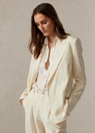 Blazers de gabardina de lana Safford de Ralph Lauren para mujer en blanco