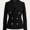 Blazers de lana elástica Ralph Lauren negros para mujer