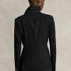 Blazers de lana elástica Ralph Lauren negros para mujer