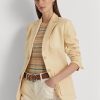 Blazers de lino con diseño de espiga de Ralph Lauren para mujer en amarillo