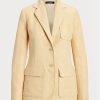 Blazers de lino con diseño de espiga de Ralph Lauren para mujer en amarillo