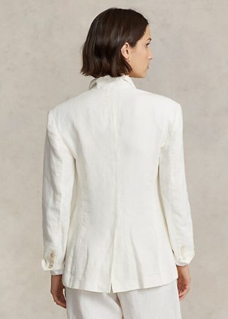 Blazers de lino Ralph Lauren blancos para mujer