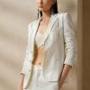Blazers de lona de lino Ralph Lauren Skye para mujer en blanco