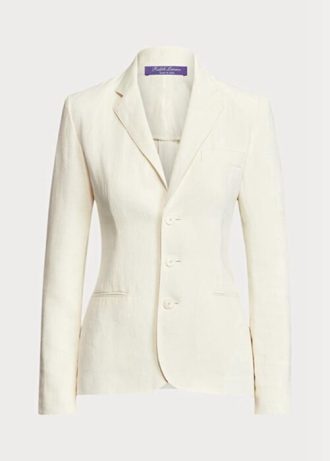 Blazers de lona de lino Ralph Lauren Skye para mujer en blanco