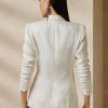 Blazers de lona de lino Ralph Lauren Skye para mujer en blanco