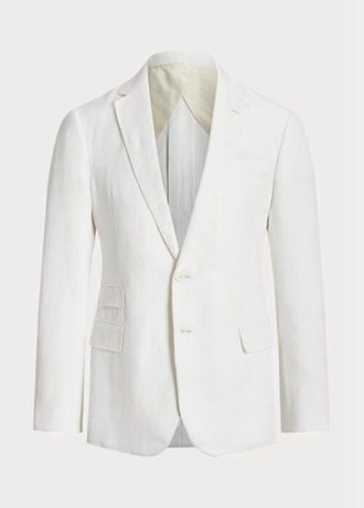 Blazers de traje de espiga blancos Ralph Lauren Kent para hombre