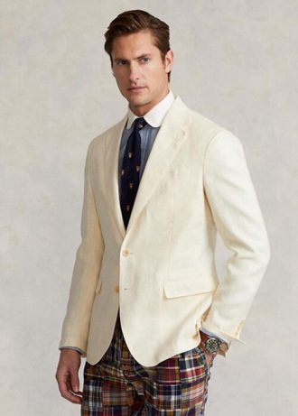 Blazers de traje de lino suave Ralph Lauren Polo blancos para hombre