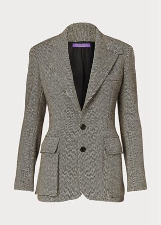 Blazers de tweed Ralph Lauren negros para mujer