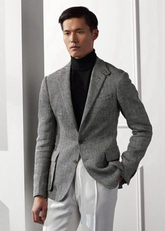 Blazers deportivos de espiga hechos a mano Ralph Lauren Kent en gris para hombre