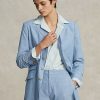Blazers largos de algodón Chambray de Ralph Lauren para mujer en azul Blazers largos de algodón Chambray de Ralph Lauren para mujer en azul