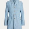 Blazers largos de algodón Chambray de Ralph Lauren para mujer en azul Blazers largos de algodón Chambray de Ralph Lauren para mujer en azul