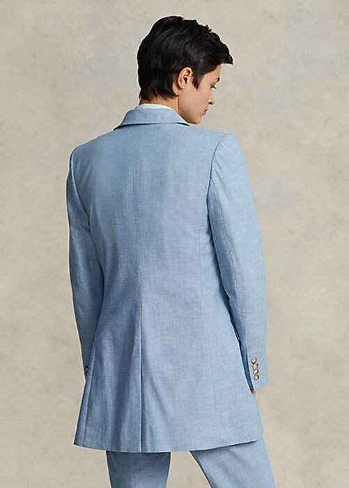 Blazers largos de algodón Chambray de Ralph Lauren para mujer en azul Blazers largos de algodón Chambray de Ralph Lauren para mujer en azul