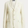 Blazers Ralph Lauren de algodón, lino y lana con rayas color crema para mujer Blazers Ralph Lauren de algodón, lino y lana con rayas color crema para mujer