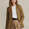 Blazers Ralph Lauren de ante y piel de cordero color caqui para mujer Blazers Ralph Lauren de ante y piel de cordero color caqui para mujer