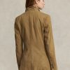 Blazers Ralph Lauren de ante y piel de cordero color caqui para mujer Blazers Ralph Lauren de ante y piel de cordero color caqui para mujer