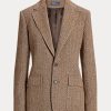 Blazers Ralph Lauren de mezcla de lino con diseño de espiga para mujer en color marrón