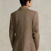 Blazers Ralph Lauren de mezcla de lino con diseño de espiga para mujer en color marrón