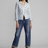 Blusa de algodón con bordado floral multicolor para mujer de Ralph Lauren Blusa de algodón con bordado floral multicolor para mujer de Ralph Lauren