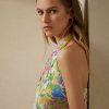 Blusa de lino y voile multicolor Ralph Lauren Darby para mujer