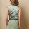 Blusa de satén lavado Ralph Lauren Gwinnett verde para mujer